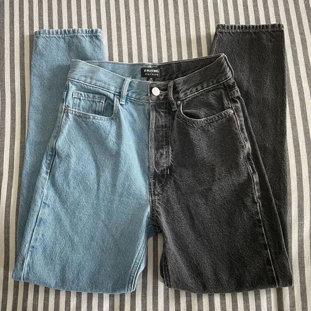 Playboy By PacSun Two-Tone Ultra High Waisted Slim Fit Jeans Size 24 - Picture 2 of 8